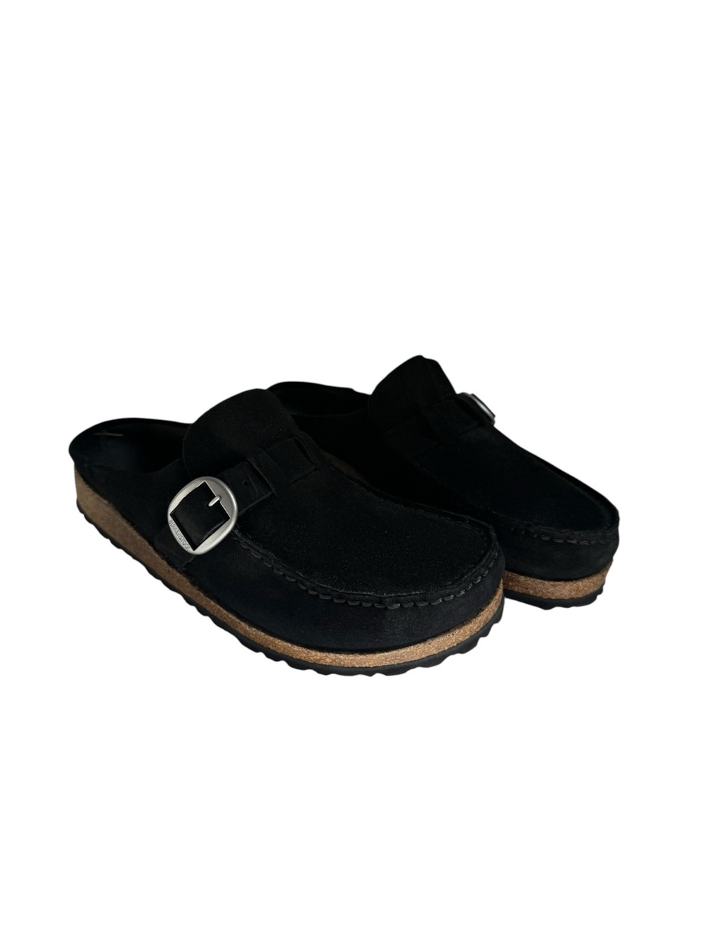 Birkenstock Buckley Black Suede Leather Slip on Clog Mule Size 7 7.5 38